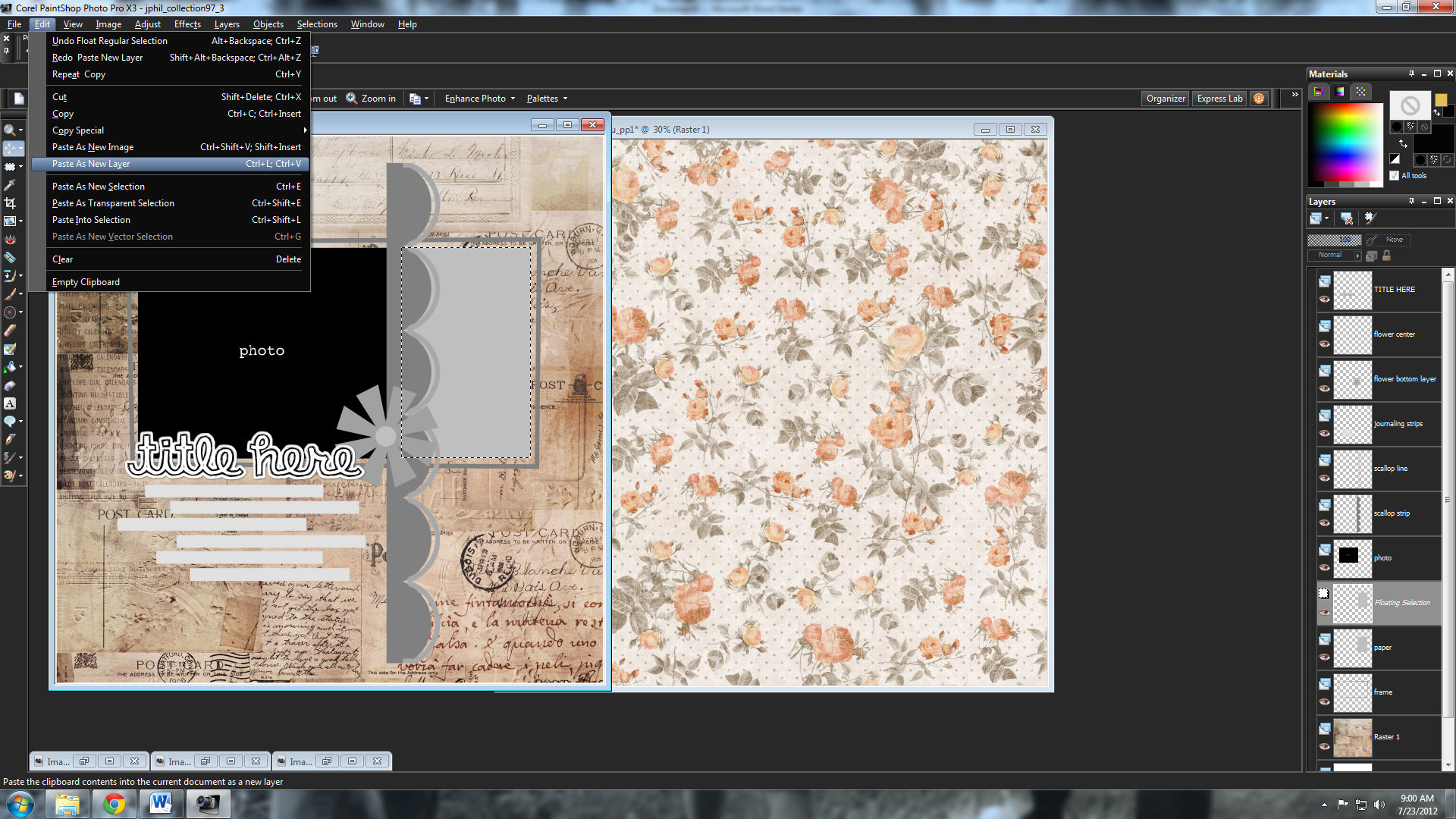 Tutorials by Sweet Shoppe Designs » Using Templates in Paint Shop Pro X3