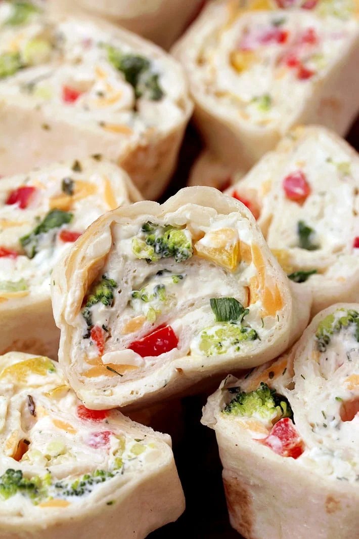 Vegetable Tortilla Roll Ups a quick and easy party appetizer