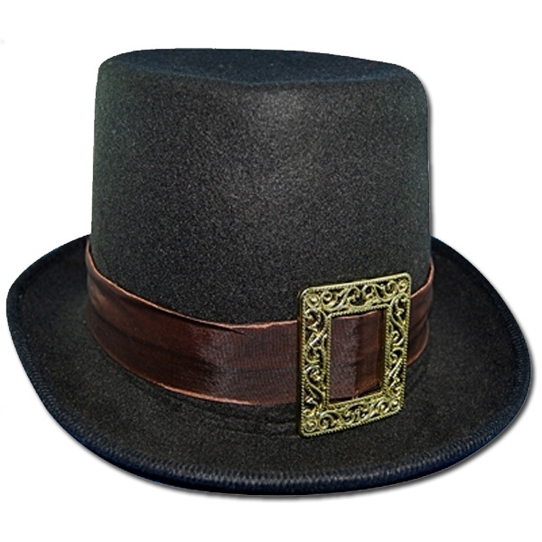 Steampunk Top Hat w/Buckle Black