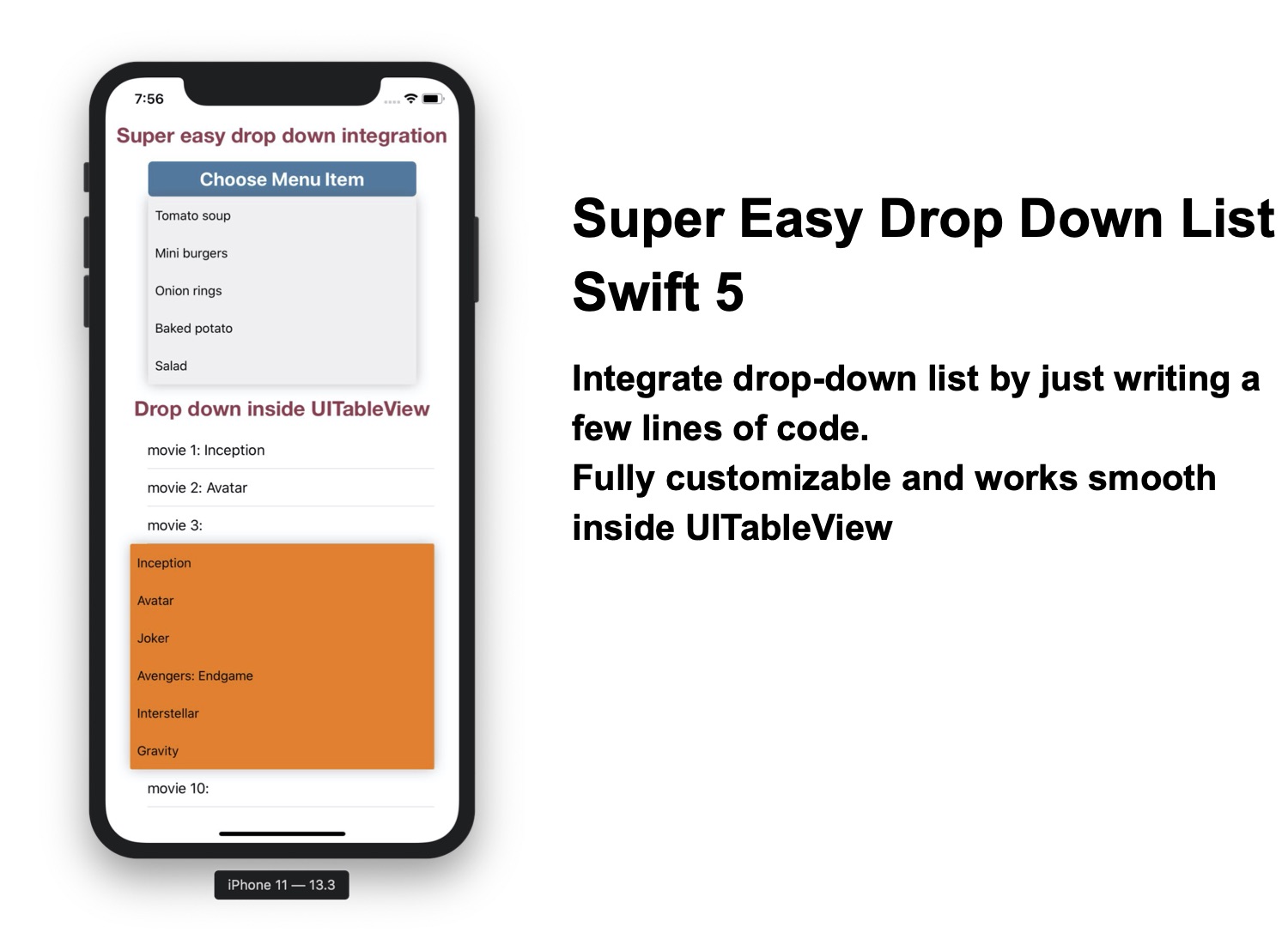 Drop Down List iOS Swift 5 Swift Development Center