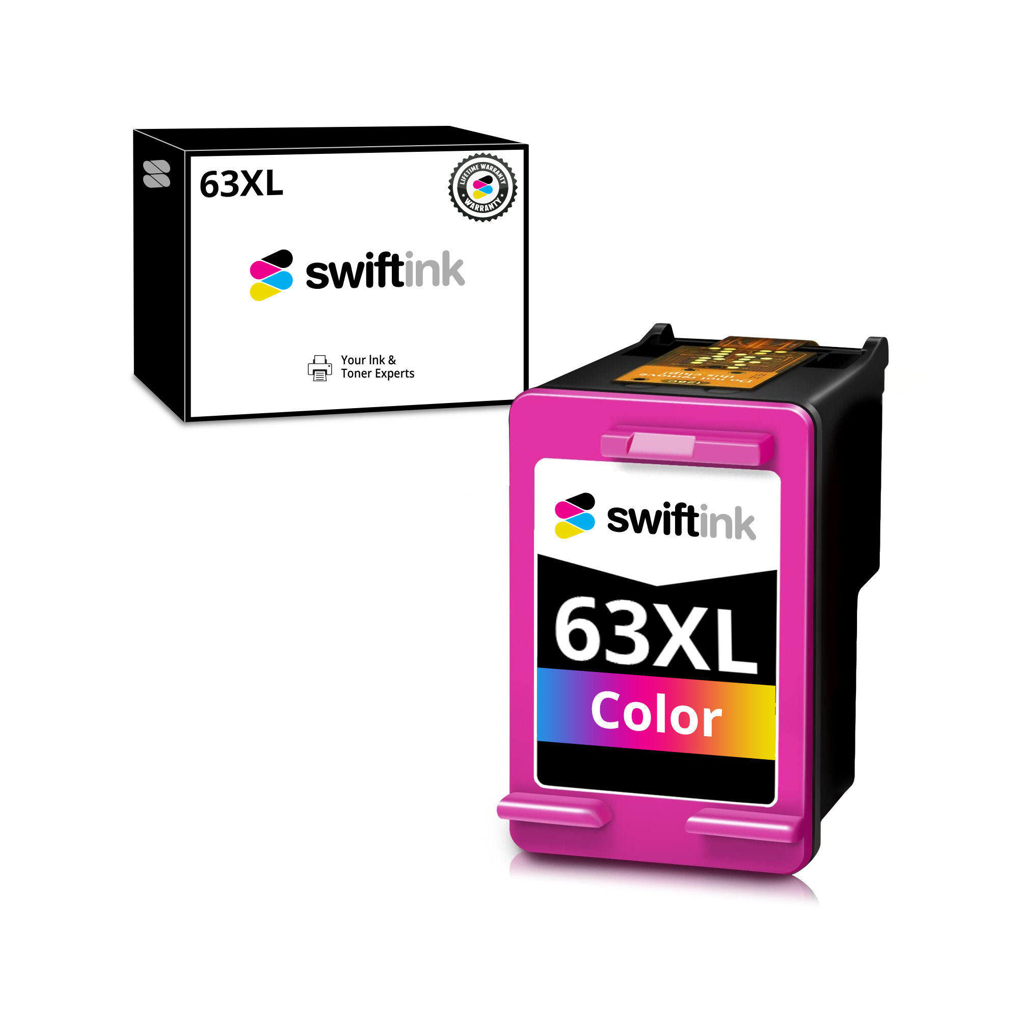 HP 63XL Color Ink Remanufactured HP TriColor Ink