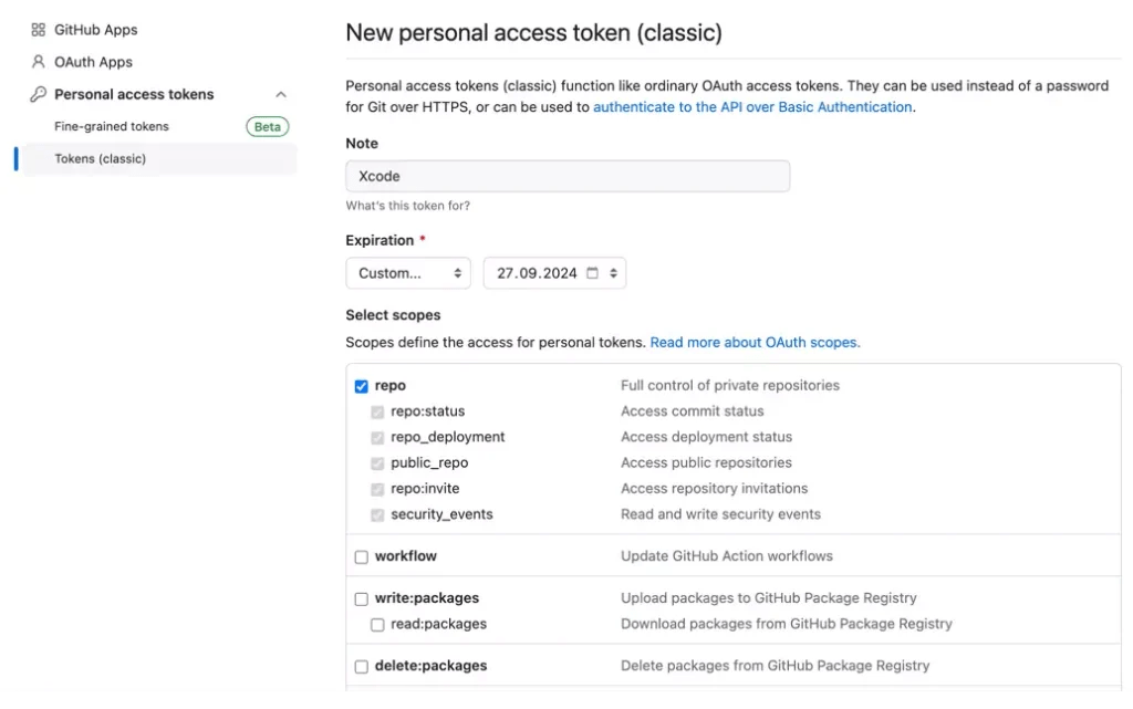 How to Integrate Xcode With GitHub Access Token swiftyplace