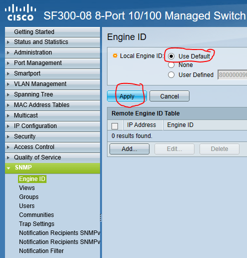 Cisco SF and SG series SNMP Configuration