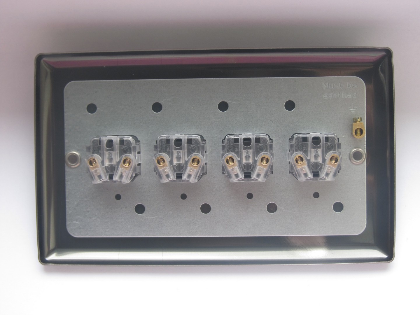 Varilight Classic Pewter 4Gang 6A 1Way PushtoMake Momentary Switch