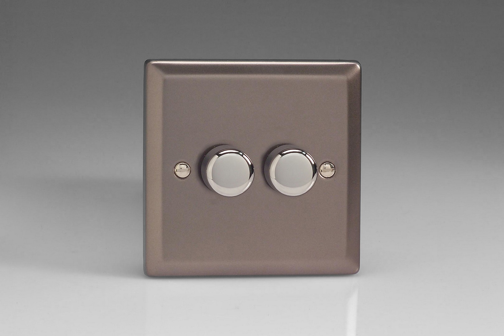 Varilight Classic Pewter 2Gang 2Way PushOn/Off Rotary LED