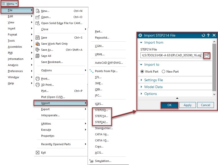 Vendor Supplied Tool Holder Model to Automatically Define Holder Steps