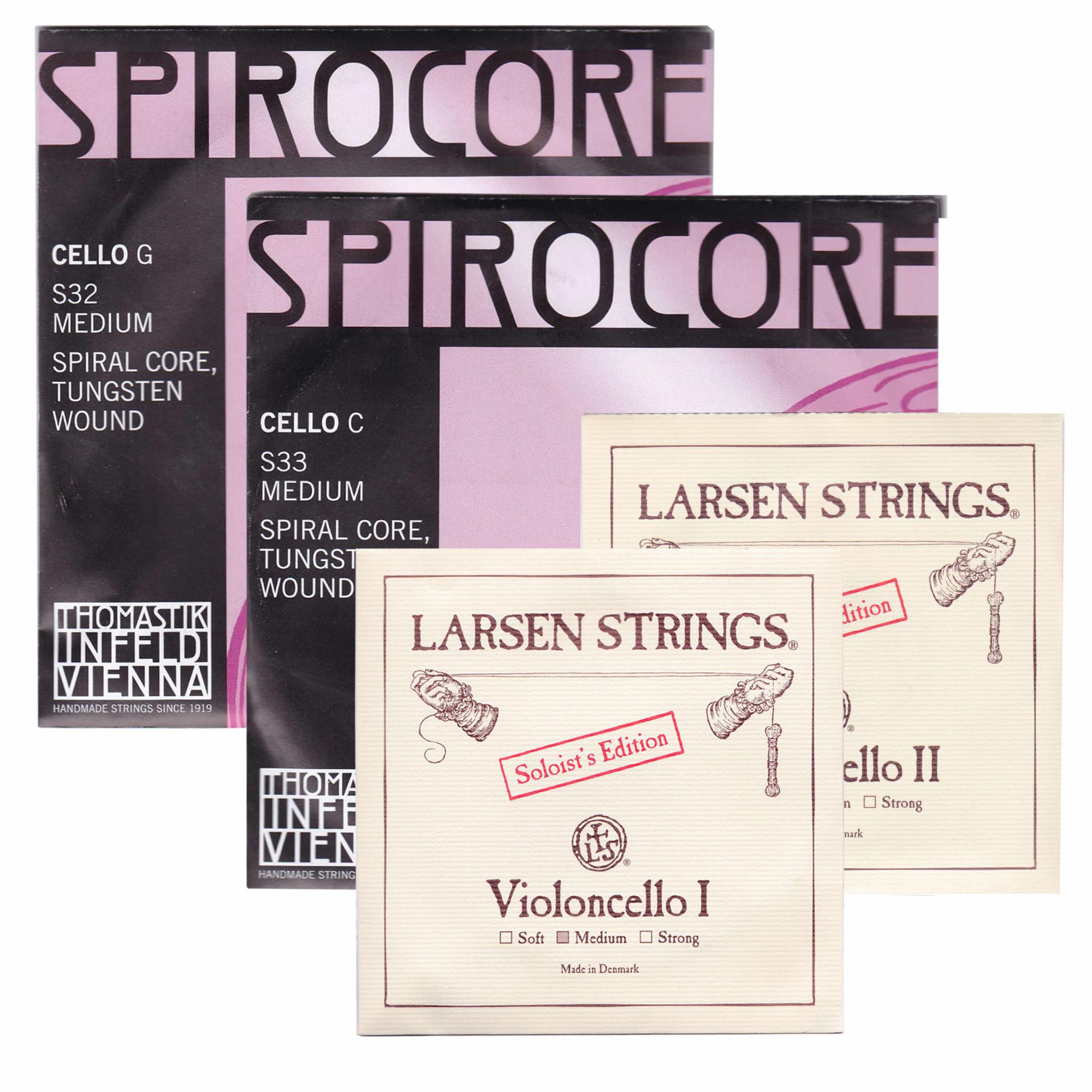 Custom Sets Larsen Solo/Spirocore Tungsten Cello Strings Southwest Strings