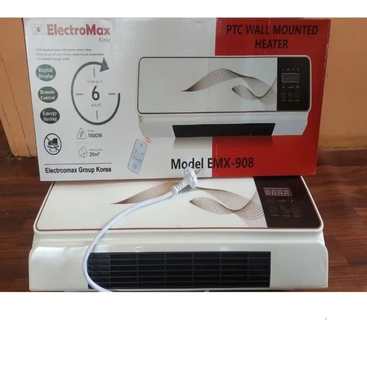 Electromax 908 Wall Mounted Fan Heater with Remote Control