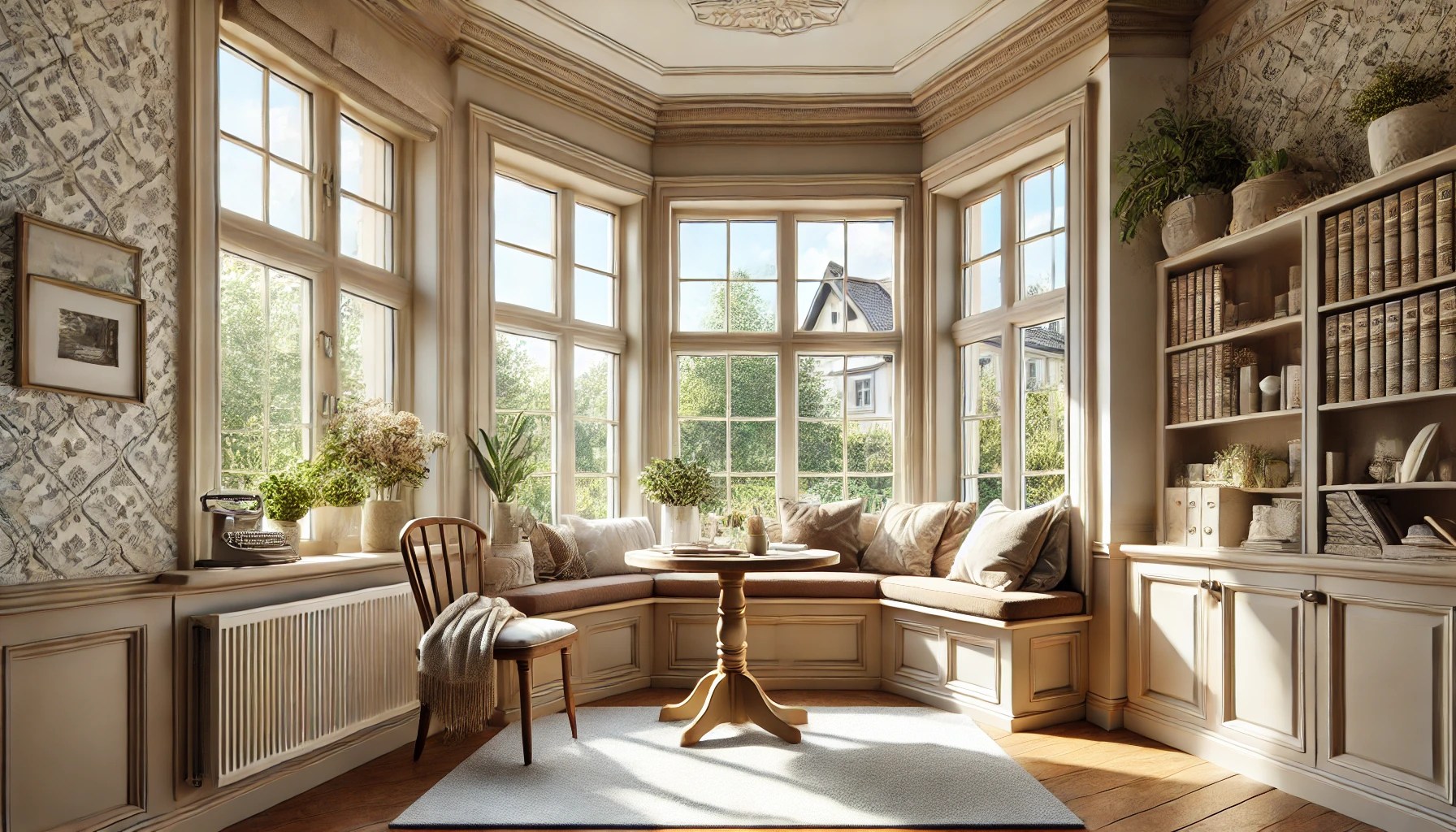 Cozy Nook with Traditional Bay Window Design Home Designing