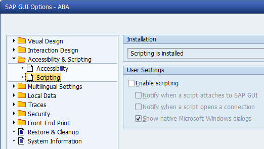 SAP GUI Scripting Overview