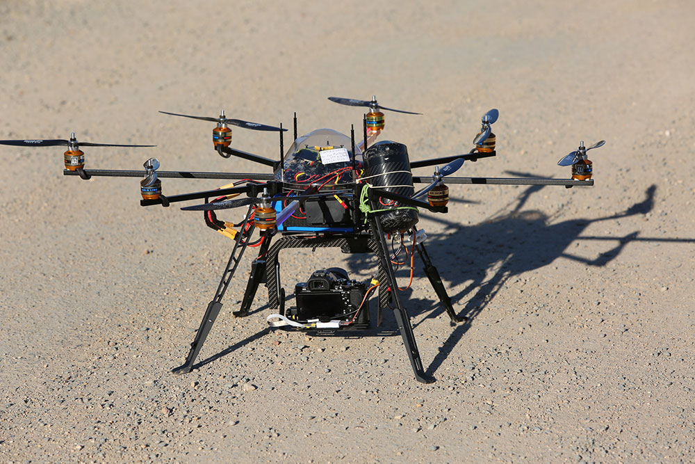 Équipement Octocopter Synairgidrone Prises de vue et collectes de