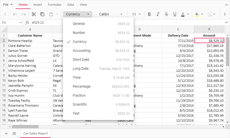 Formatting the Essential JavaScript Spreadsheet Number Formatting Syncfusion Blogs