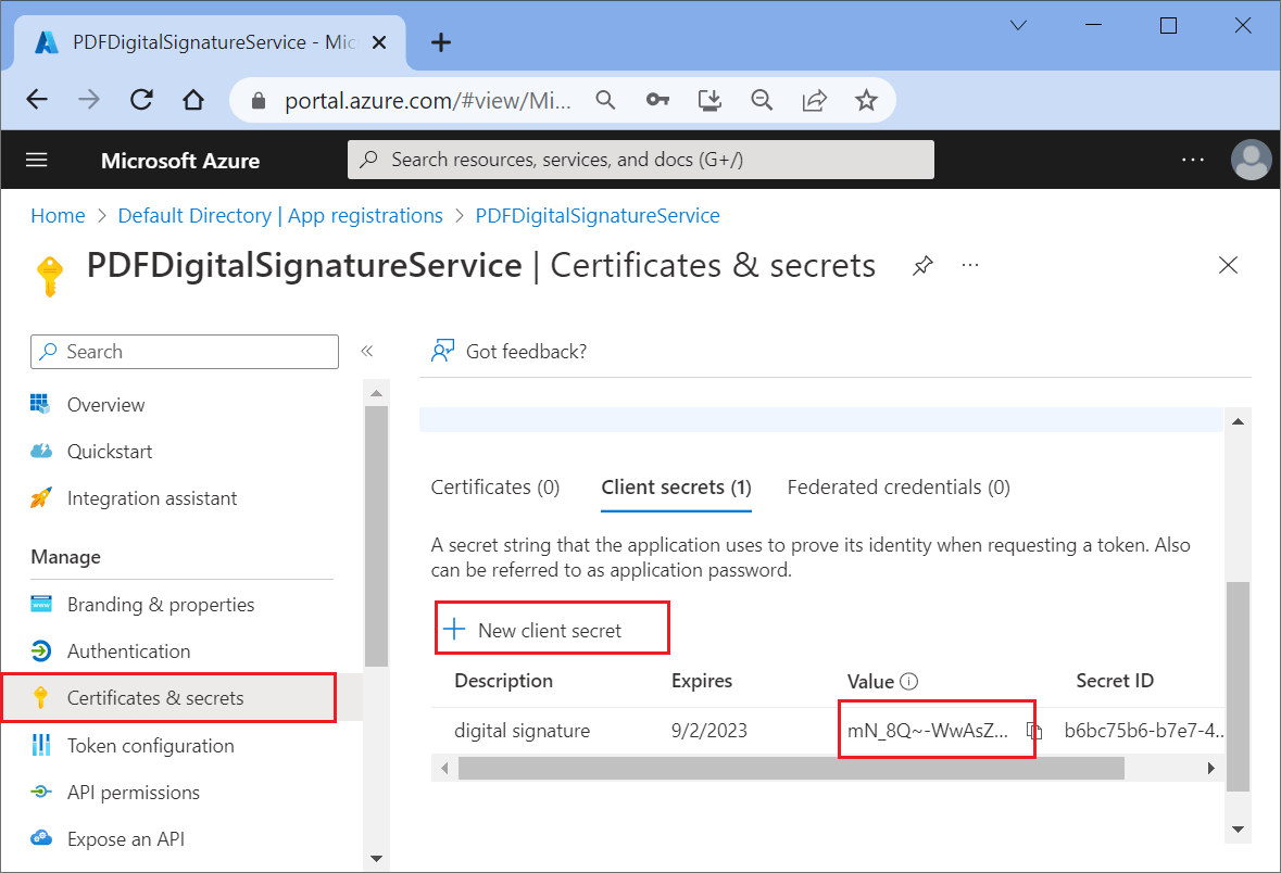 Create a PDF Digital Signature  Service Using Azure Key Vault and