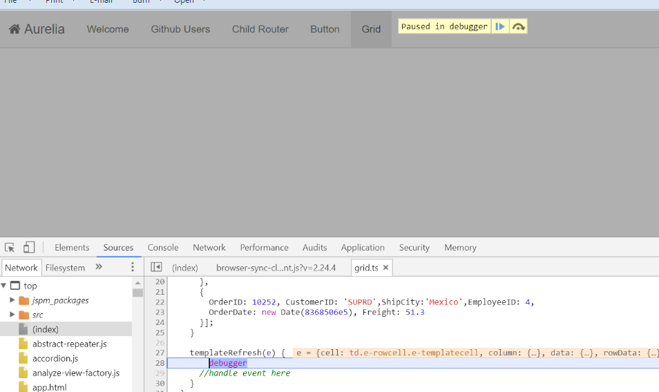 Aurelia Grid Template Column not displaying correctly after updating locale property Aurelia
