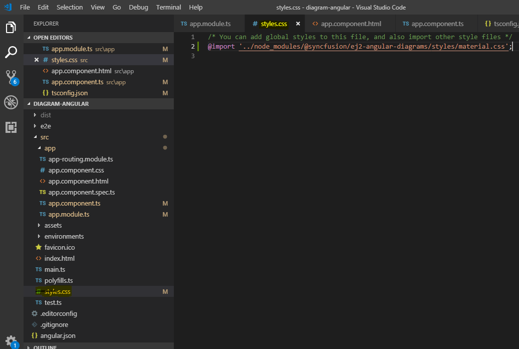 Failed to find '../node_modules/syncfusion/ej2angulardiagrams/styles
