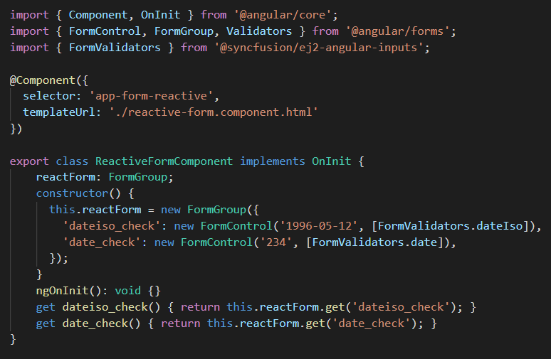 Angular Form Validation Reactive Forms Syncfusion