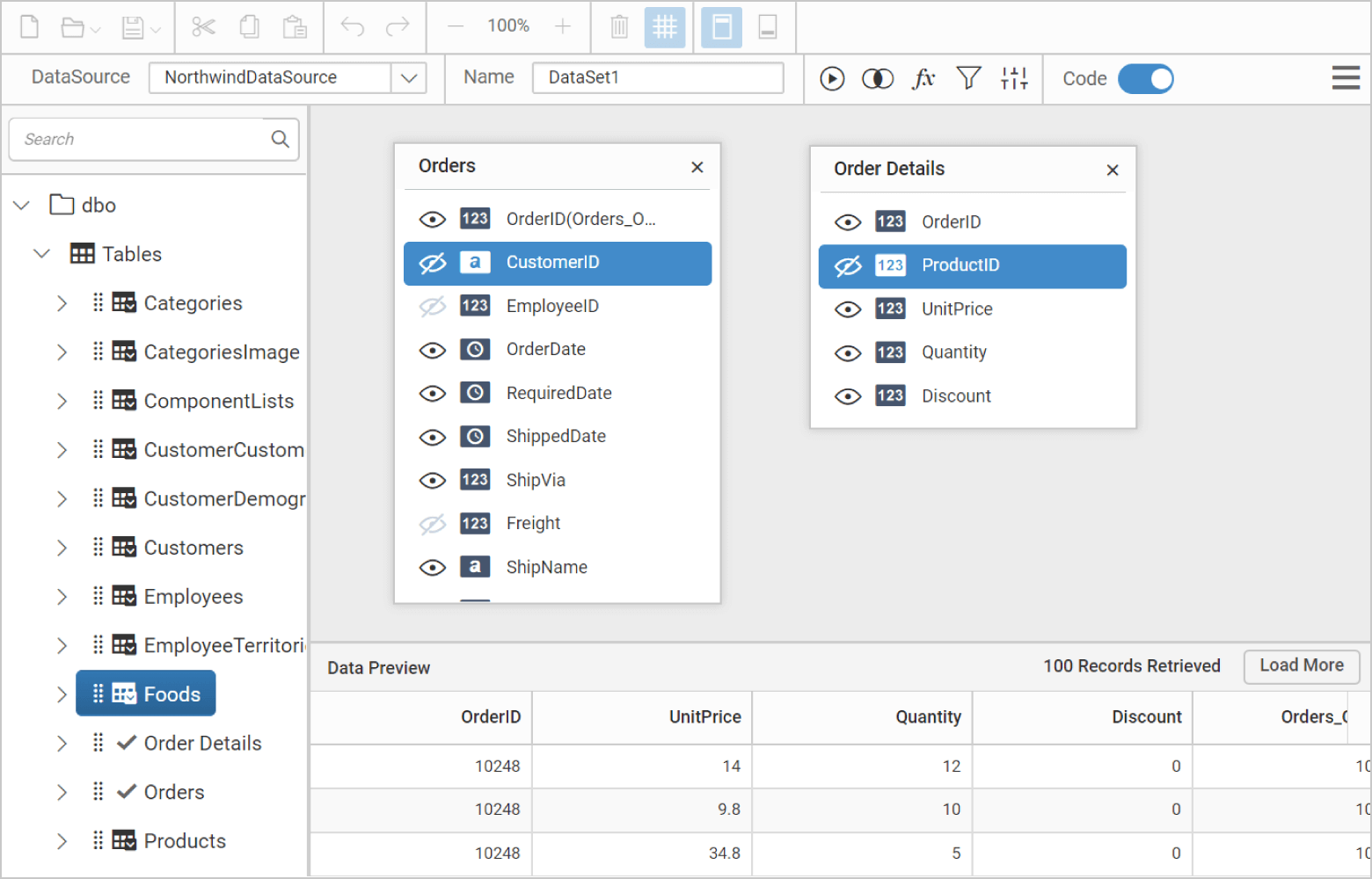 HTML5 jQuery Report Designer Web Reporting Tool Syncfusion