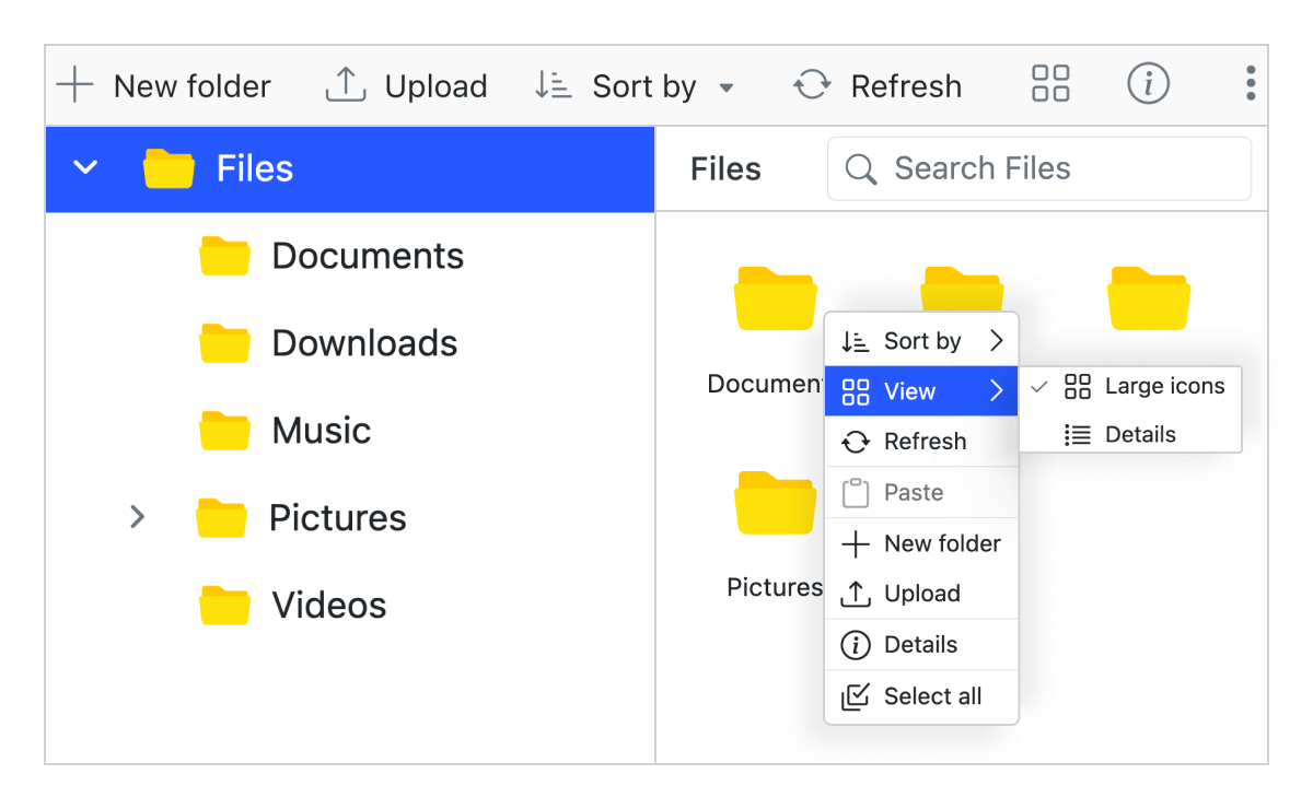 React File Manager File Explorer Syncfusion