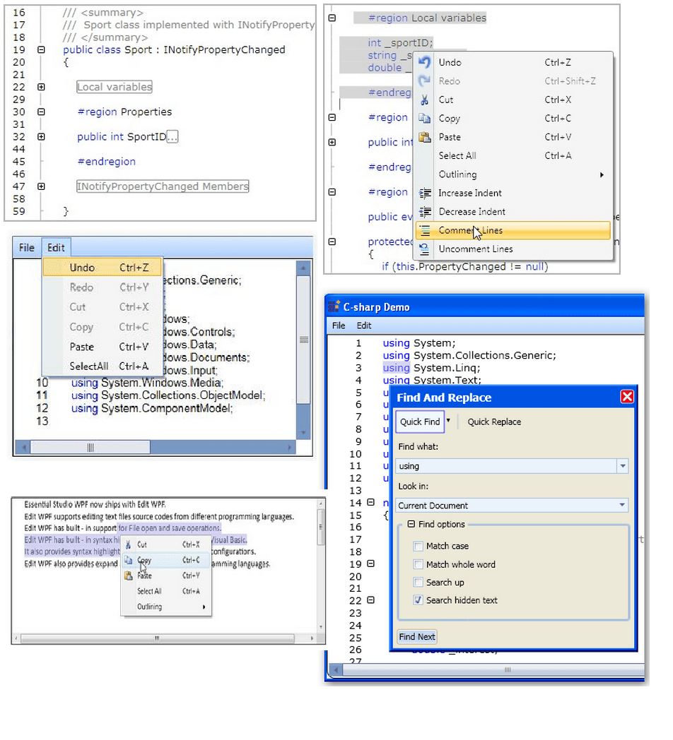 The powerful Text Editor control to display Syntax highlighting like in Microsoft Visual Studio.
