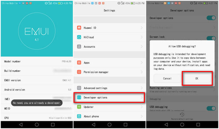 How to Enable USB Debugging on Huawei Honor 6/7/8 Phones