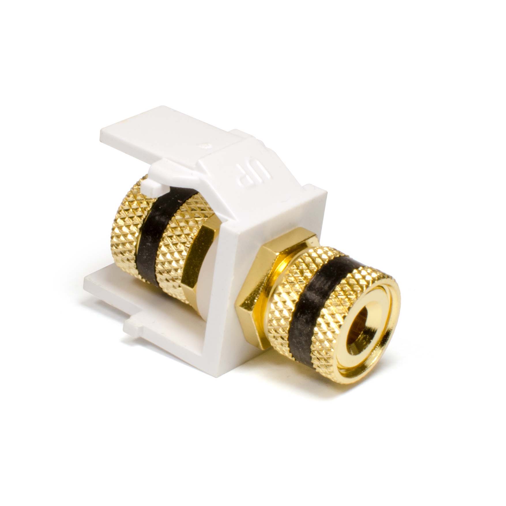 Speaker Binding Post Keystone Matches white wall plates Seamlessly