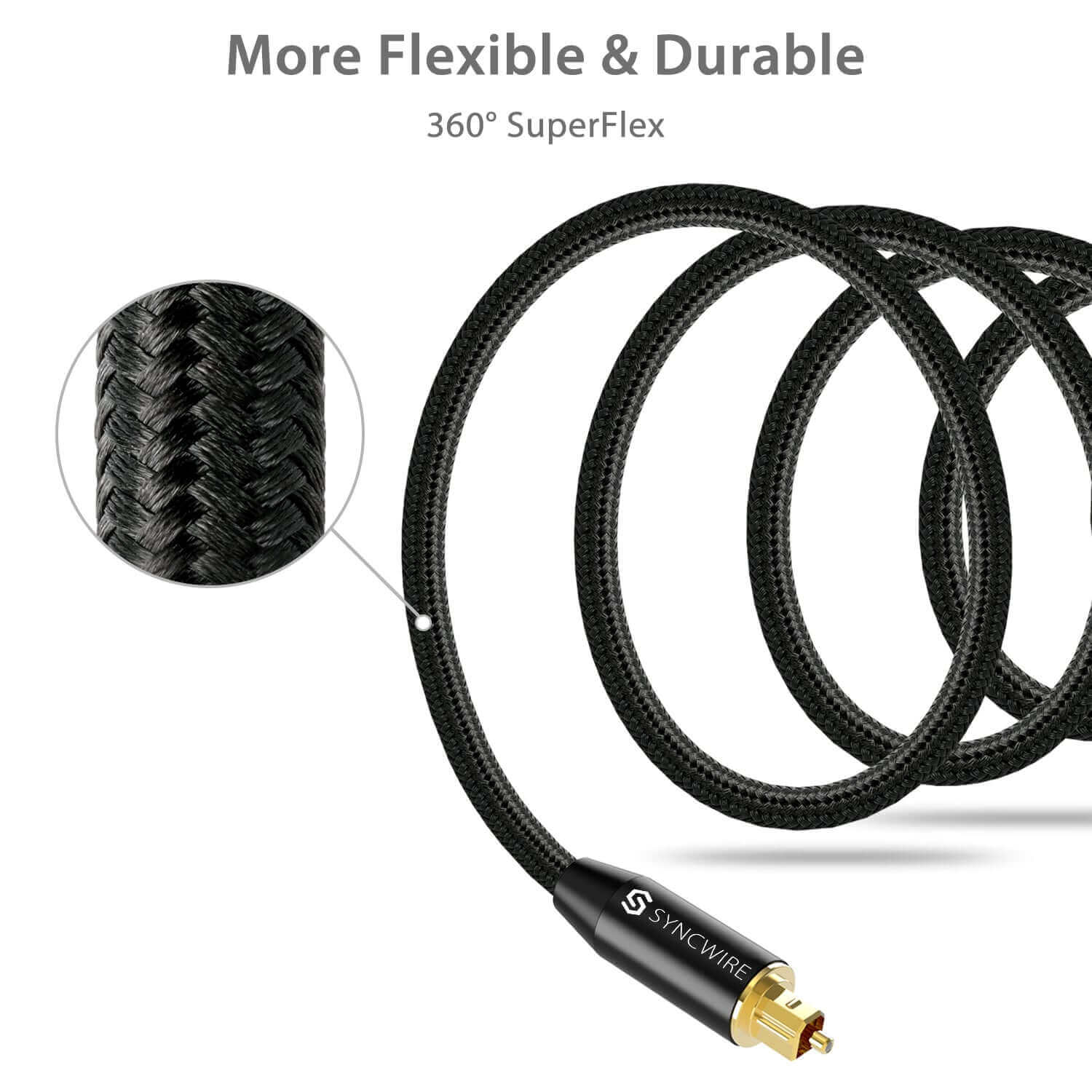 Digital Optical Audio Cable 10ft HighQuality Sound