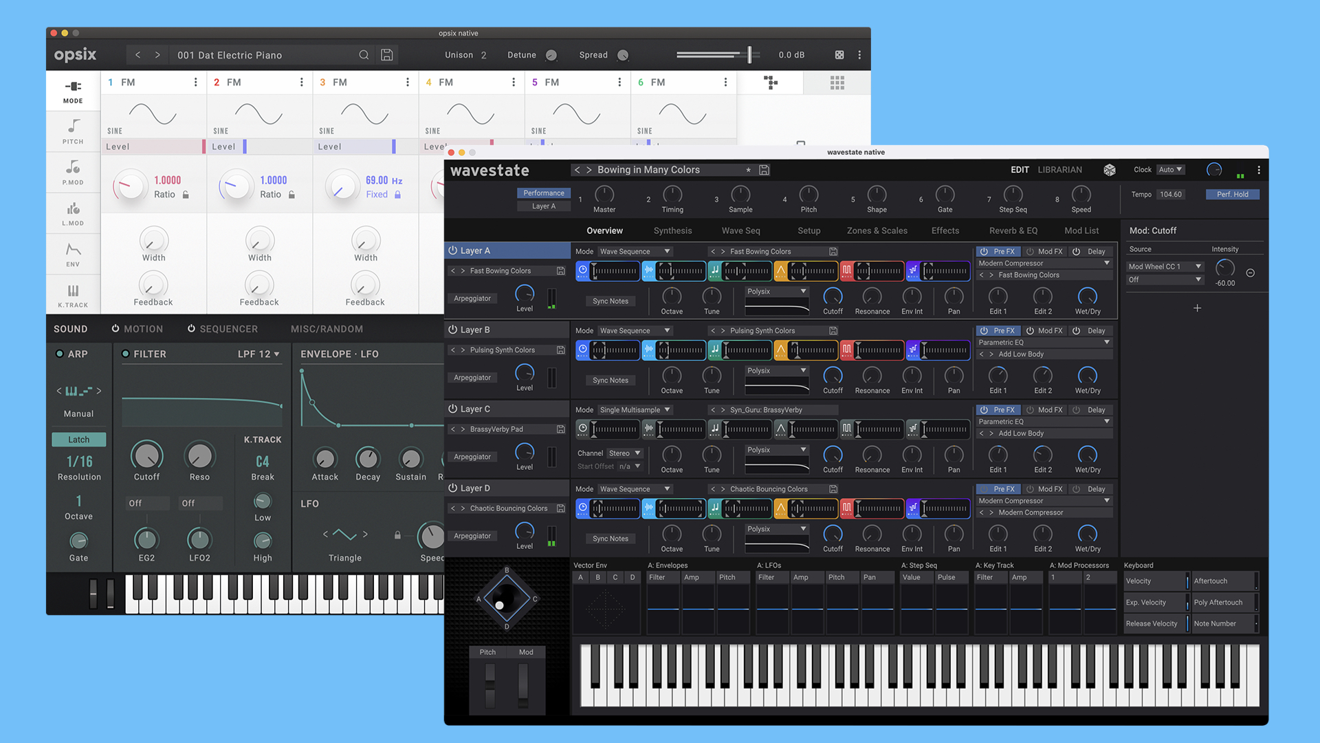 opsix and wavestate are now available as native synthesizer plugins