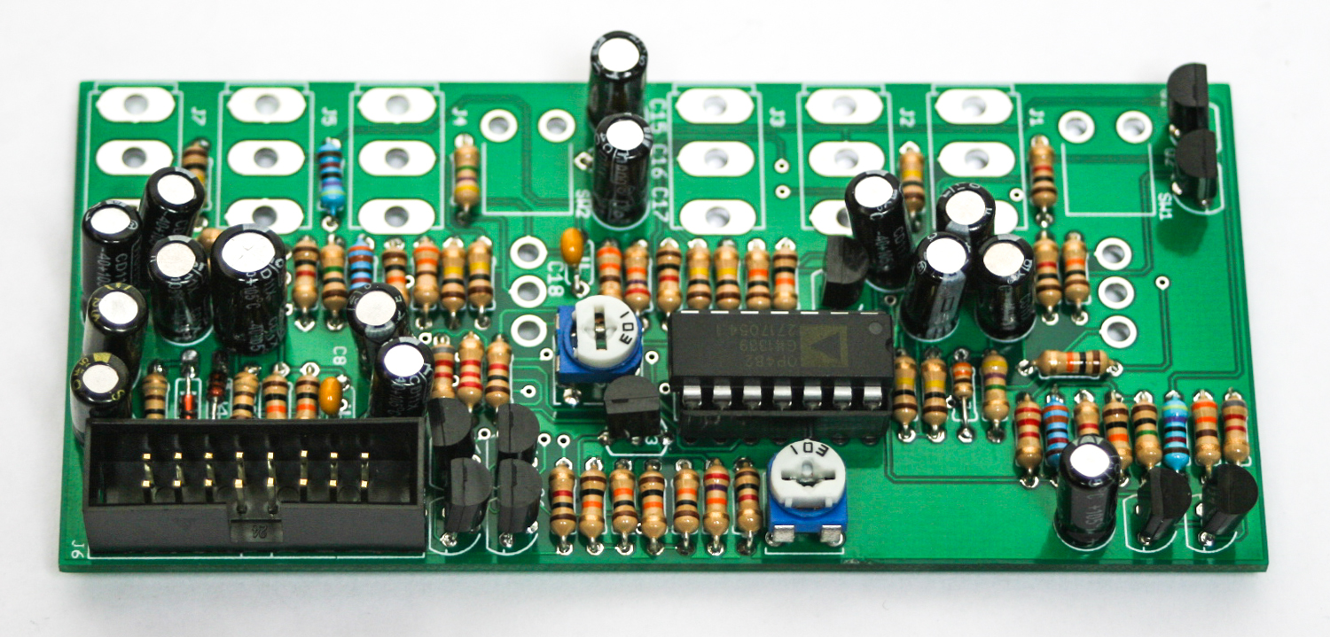 Eurorack VCA Electrolytic Caps and 16 Pin Power Header Synthrotek