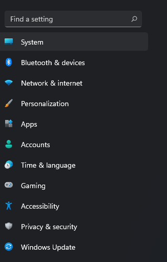 New Windows 11 Settings UI