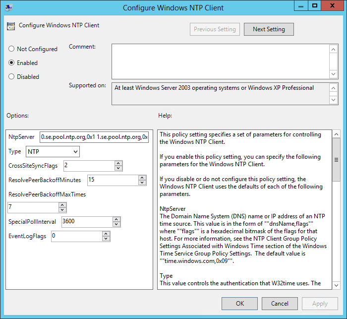 Configuring NTP on Windows using GPO Sysadmin Lab