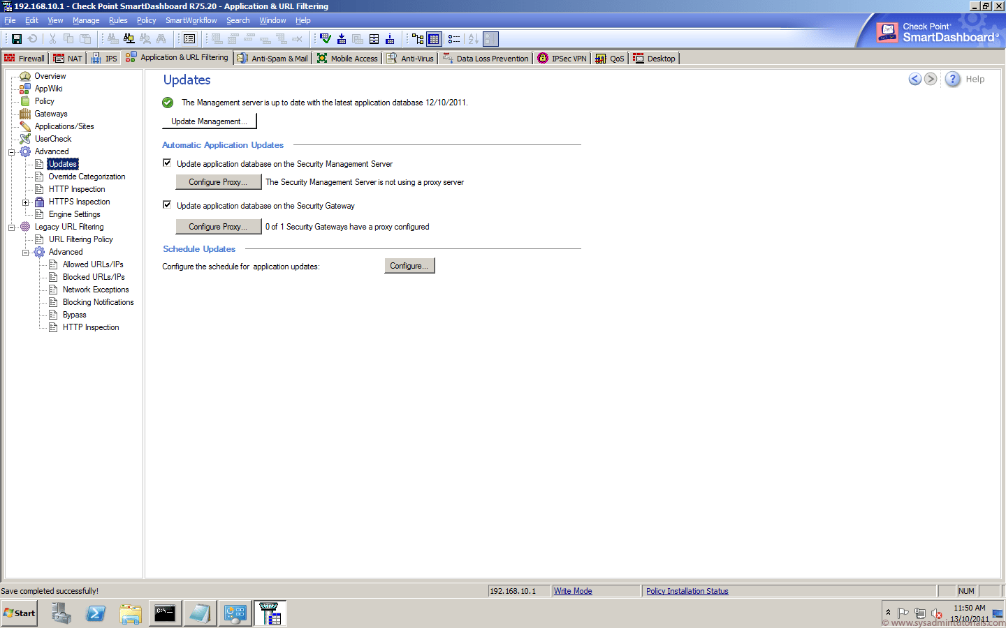 Check Point R75 Application Control Setup