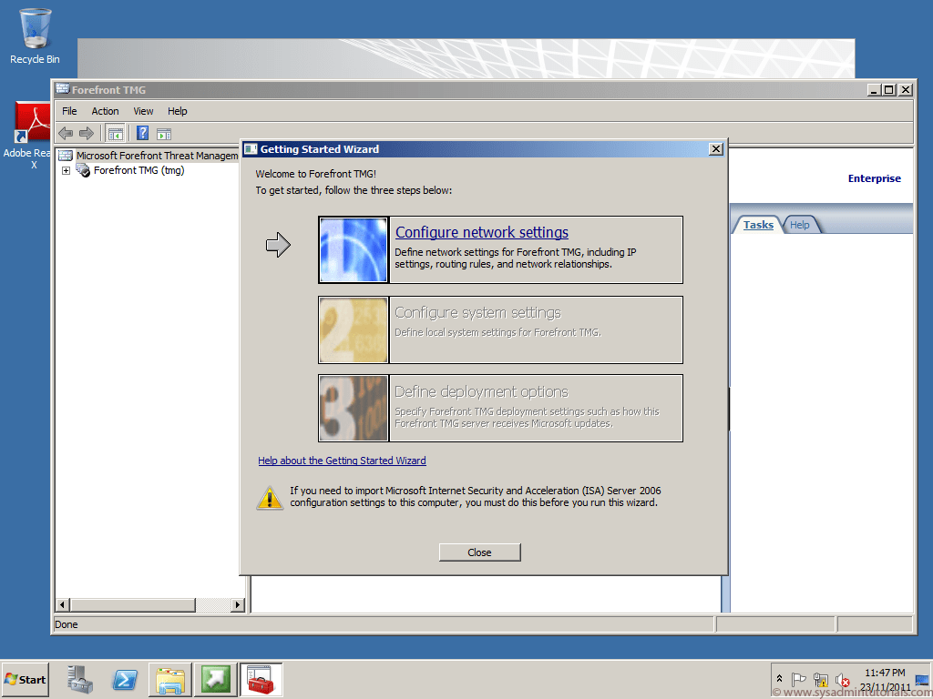 Forefront Threat Management Gateway Setup Wizard