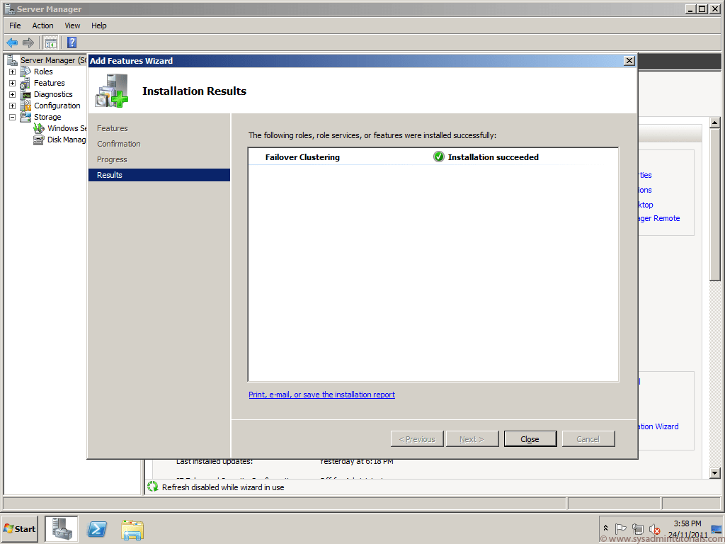 Windows Clustering Setup
