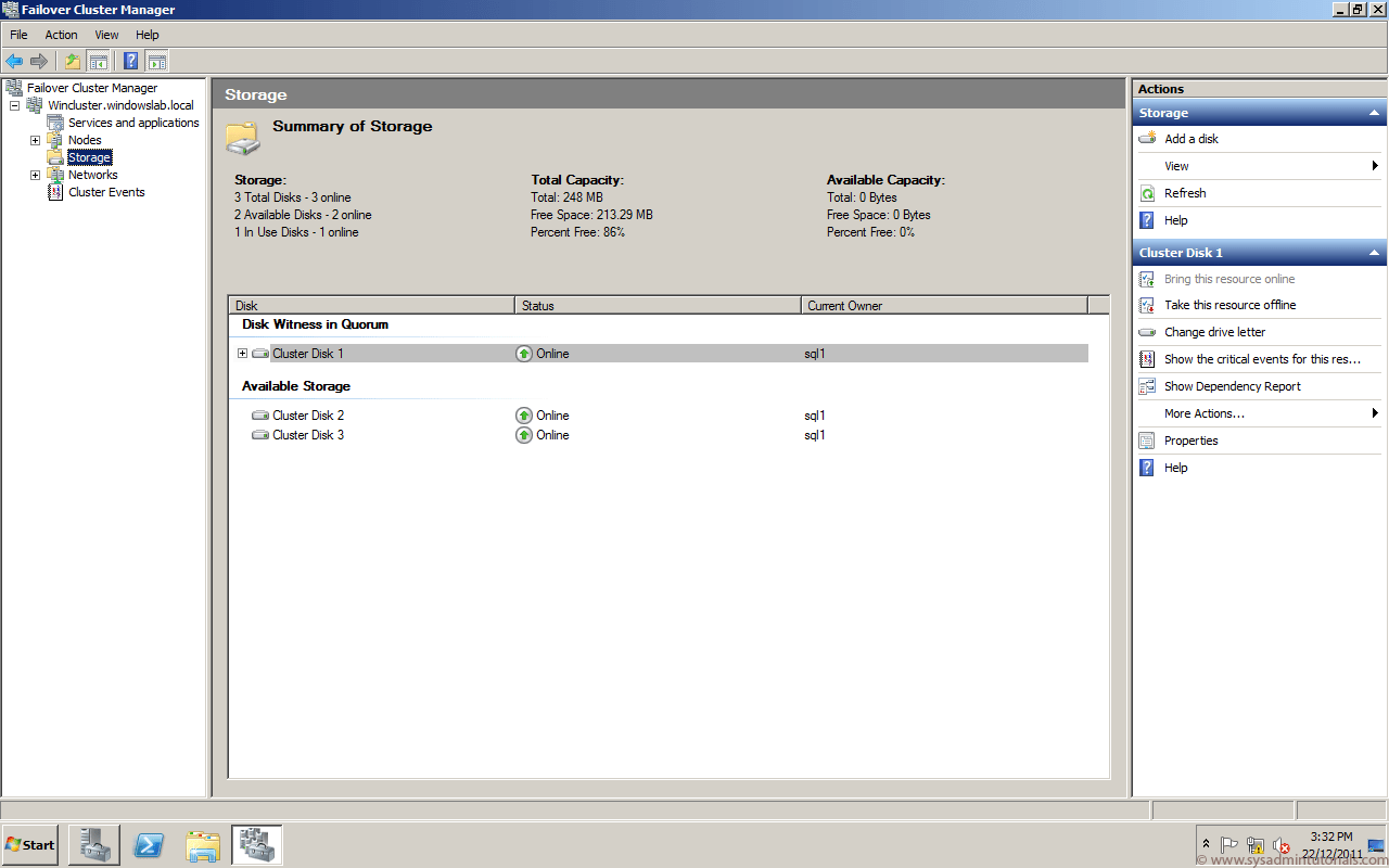 Windows Failover Cluster Volume Mount Points