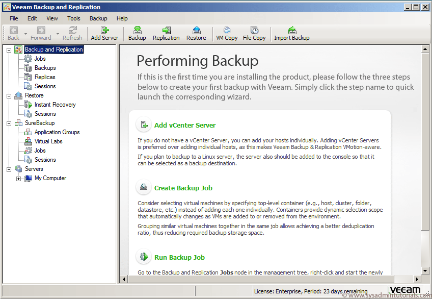 Veeam Backup and Replication Virtual Machine Backup