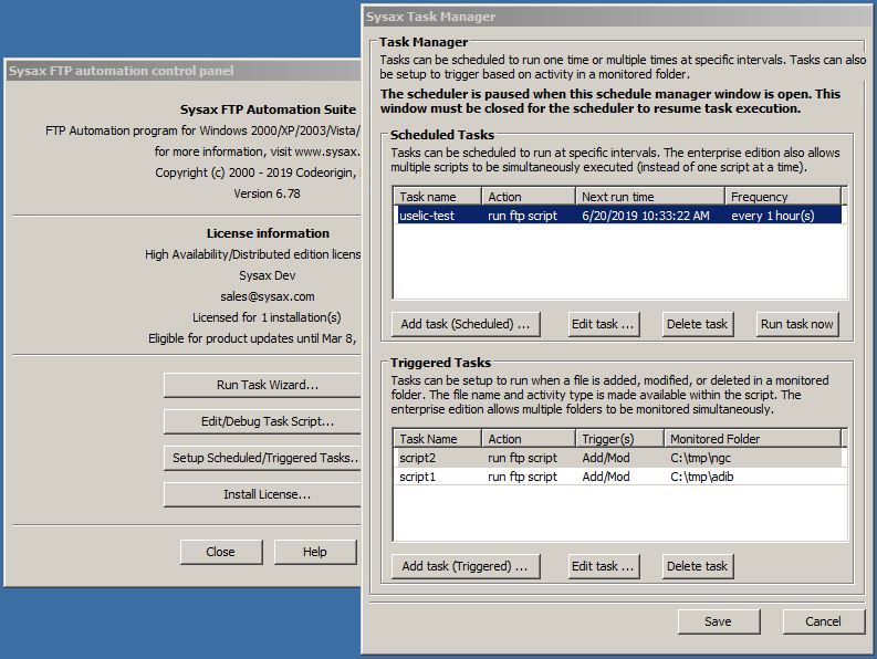 Sysax FTP Automation 6.79 Software Knowledge Base