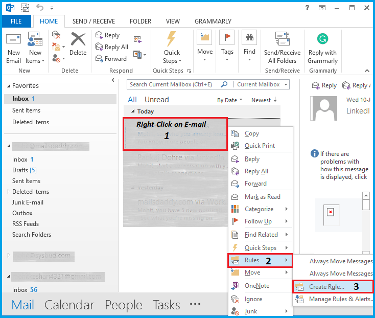 How to use Filter or Rule option in Microsoft Outlook? blogs