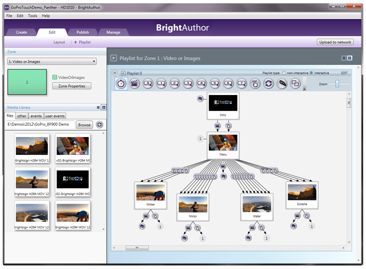 BrightSign Software Digital Signage Redaktionstool „kostenlos“ BrightAuthor