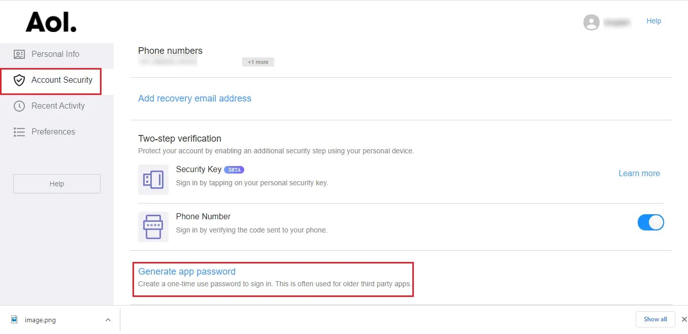 Turn On Two Step Verification & Generate 3rd App Password