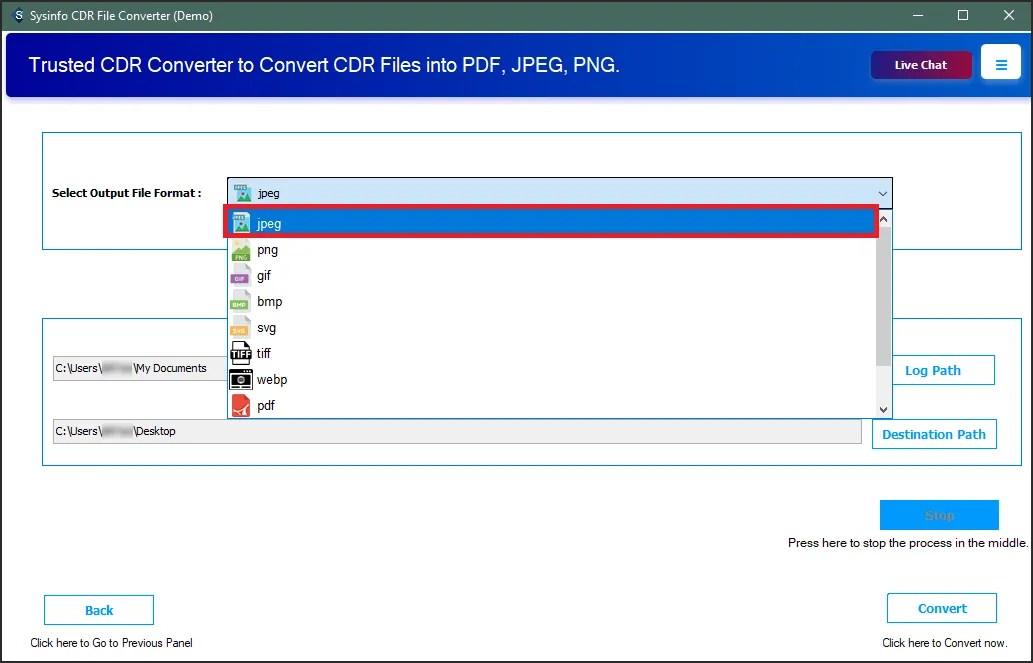 Steps to Backup CDR File to JPEG, PDF, and Other Image Formats