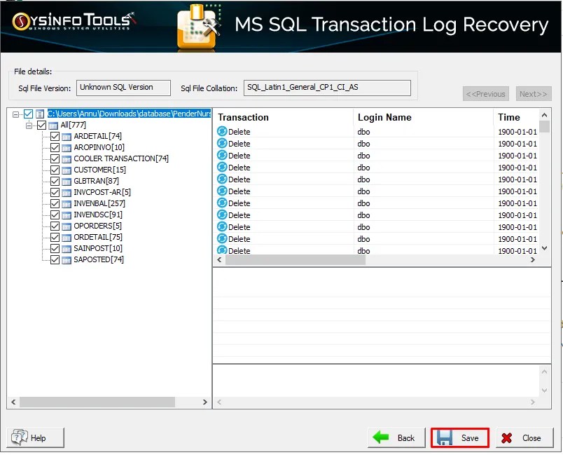 SQL Transaction Log Recovery & LDF File Recovery using Free SQL Log