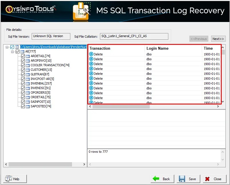 SQL Transaction Log Recovery & LDF File Recovery using Free SQL Log