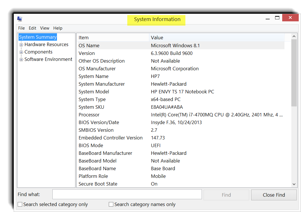 msinfo32 System Information (Windows 8.1, 8, 7 & Vista) Sysnative