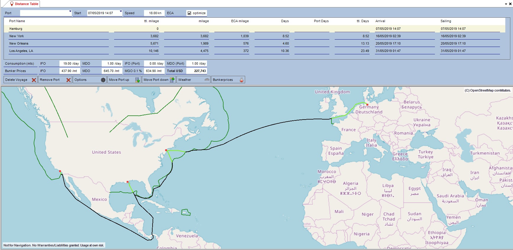 Voyage Estimation & Distance Table System 5