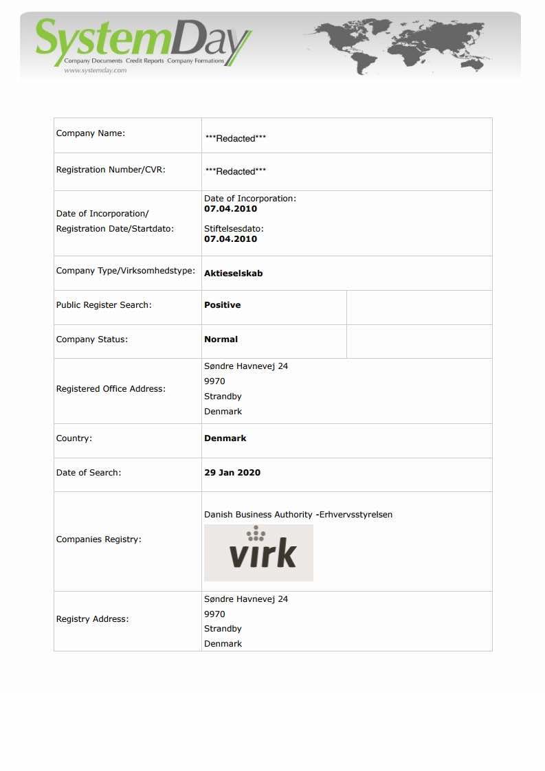 Denmark Company Documents