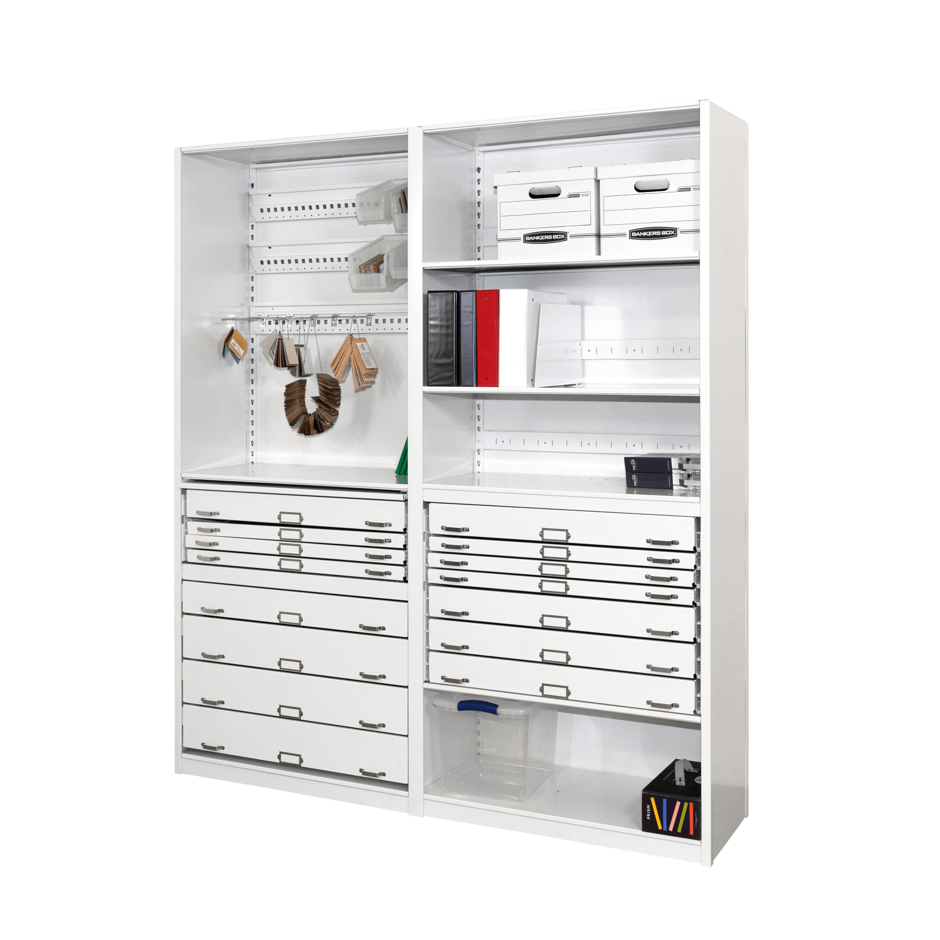 Office Space with Modular Shelving Systems