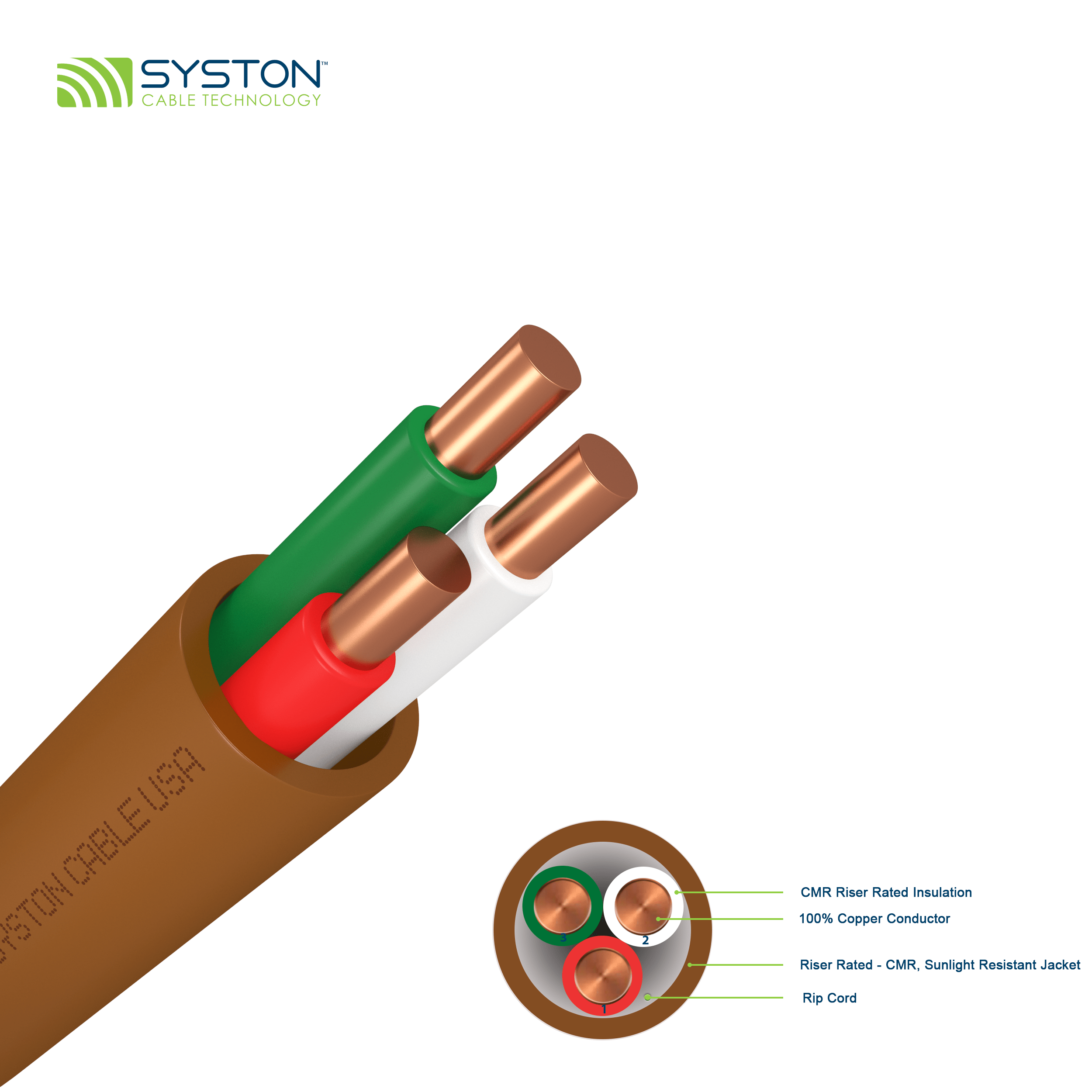 Premium 20/3 Thermostat Wire (LVT) | EZ-Pull® by Syston Cable Technology