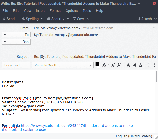 How to Configure Outlookstyle Email Reply Header in Thunderbird