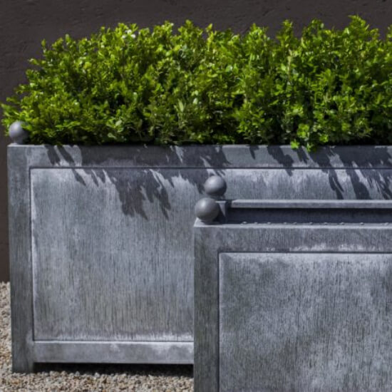 Bulb Planters Charles Bentley Square Zinc Effect Planters Set of Three