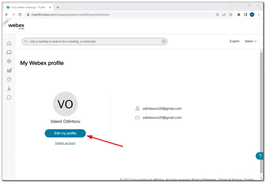 How to change name on Webex meeting TabTV